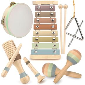 Stoie's Wooden Toddler Musical Expruments للأطفال الذين تتراوح أعمارهم بين 5-9 آلات Montessori Baby الموسيقية للأطفال الصغار 3-5 Kids Musical Eys