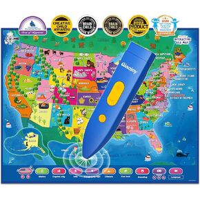 Interactive Dinosaur Toys Learning Poster, Dinosaur Talking Poster, Bilingual Dinosaur Talking Educational Children Toy with Sound Effects, Dinosaur Toys for Ages 3-12, Best Dinosaur Party Gift