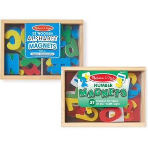 Melissa & Doug Deluxe Magnetic Letters and Numbers Set With 89 Wooden Magnets Alphabet Letter Magnets, Number Learning Toys For Preschoolers And Kids Ages 3+