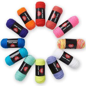 Red Heart Super Saver Yarn Super Craft Kit Pastels, with 12 Pack of 50g/1.7 oz. 4 Medium Worsted Yarn for Knitting & Crocheting, 12 Colors, Perfect for Chunky Sweaters, Blankets, Amigurumi