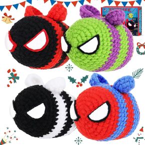 Crochetta Crochet Kit for Beginners - Starter Kit with Video Tutorials for Adults & Kids, Knitting Kit with 3 Bee Family (40%+ Yarn)