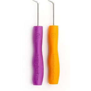 Authentic Knitting Board, Loom Knitting Ergonomic Hook & Tool (2 Pack)