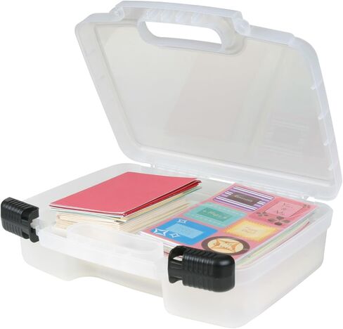 Artbin 6977ab 12 Inch View Quick Base Caseing Case ، منظم الفن والحرف المحمولة مع مقبض ، [1] حالة تخزين بلاستيكية ، شفافة in Kuwait