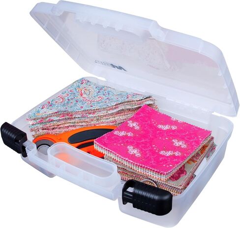 Artbin 6977ab 12 Inch View Quick Base Caseing Case ، منظم الفن والحرف المحمولة مع مقبض ، [1] حالة تخزين بلاستيكية ، شفافة in Kuwait