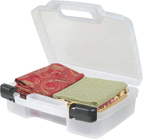 Artbin 6977ab 12 Inch View Quick Base Caseing Case ، منظم الفن والحرف المحمولة مع مقبض ، [1] حالة تخزين بلاستيكية ، شفافة in Kuwait