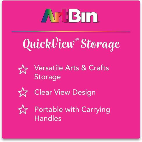 ArtBin 6977AB 12 inch Quick View Deep Base Carrying Case, Portable Art & Craft Organizer with Handle, [1] Plastic Storage Case, Translucent in Kuwait