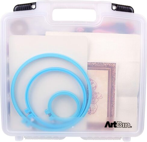 ArtBin 6977AB 12 inch Quick View Deep Base Carrying Case, Portable Art & Craft Organizer with Handle, [1] Plastic Storage Case, Translucent in Kuwait