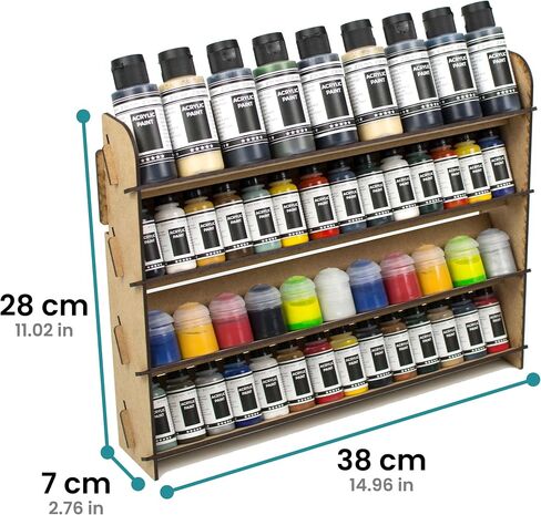 PROSCALE 2x Universal Wall Paint Organizer for Miniatures & Modeling, Vertical Paint Shelf with Flat Shelves (No Holes) for Mixed Bottle Sizes, Compatible with Vallejo, Citadel, Army Painter, AK in Saudi Arabia