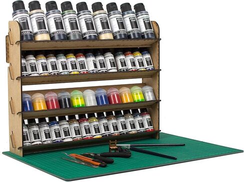 PROSCALE 2x Universal Wall Paint Organizer for Miniatures & Modeling, Vertical Paint Shelf with Flat Shelves (No Holes) for Mixed Bottle Sizes, Compatible with Vallejo, Citadel, Army Painter, AK in Saudi Arabia