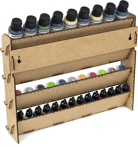 PROSCALE 2x Universal Wall Paint Organizer for Miniatures & Modeling, Vertical Paint Shelf with Flat Shelves (No Holes) for Mixed Bottle Sizes, Compatible with Vallejo, Citadel, Army Painter, AK in Saudi Arabia
