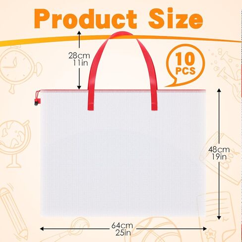 10 Pcs 19" x 25" Clear Art Portfolio Bags, Back to School Supplies, Blue in Saudi Arabia