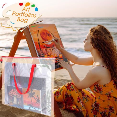 10 Pcs 19" x 25" Clear Art Portfolio Bags, Back to School Supplies, Blue in Saudi Arabia
