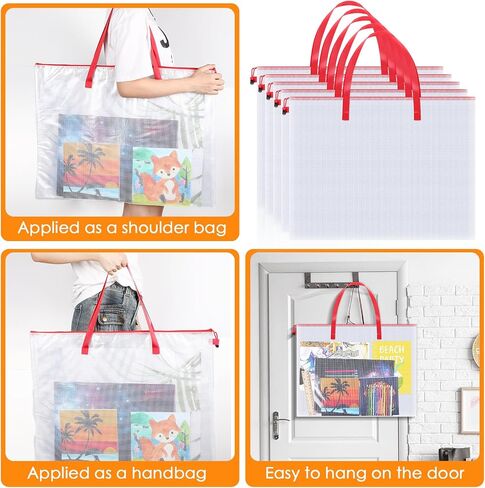 10 Pcs 19" x 25" Clear Art Portfolio Bags, Back to School Supplies, Blue in Saudi Arabia