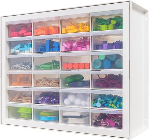 IRIS USA 24 Storage Drawer Organizer, Craft Cabinet Storage, Craft Organizers and Storage Drawer, Art Storage Cabinets, Small Parts, Nuts and Bolts, Tool Organizer Storage, Scrapbook Art Hobby - White in Saudi Arabia