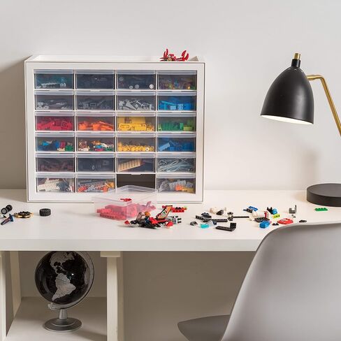 IRIS USA 24 Storage Drawer Organizer, Craft Cabinet Storage, Craft Organizers and Storage Drawer, Art Storage Cabinets, Small Parts, Nuts and Bolts, Tool Organizer Storage, Scrapbook Art Hobby - White in Saudi Arabia