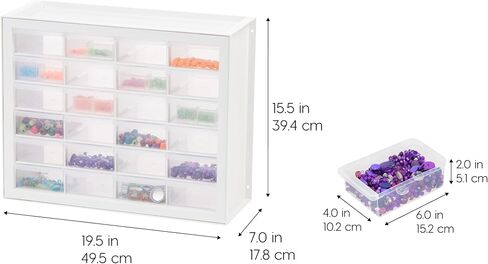 IRIS USA 24 Storage Drawer Organizer, Craft Cabinet Storage, Craft Organizers and Storage Drawer, Art Storage Cabinets, Small Parts, Nuts and Bolts, Tool Organizer Storage, Scrapbook Art Hobby - White in Saudi Arabia