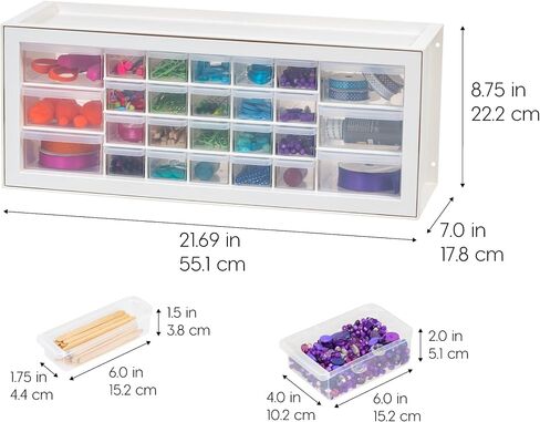 IRIS USA 24 Storage Drawer Organizer, Craft Cabinet Storage, Craft Organizers and Storage Drawer, Art Storage Cabinets, Small Parts, Nuts and Bolts, Tool Organizer Storage, Scrapbook Art Hobby - White in Saudi Arabia