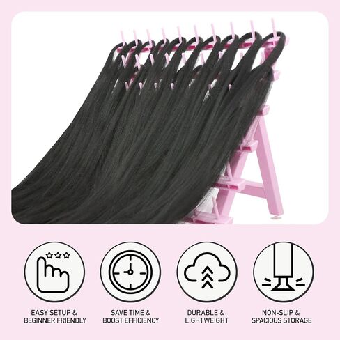 Laflare Braid Rack 60 Spools, PP Braiding Hair Stand, Thread Rack, Sewing Organizer, Quilting, Embroidery - Versatile Extension Holder (Pink) in Kuwait