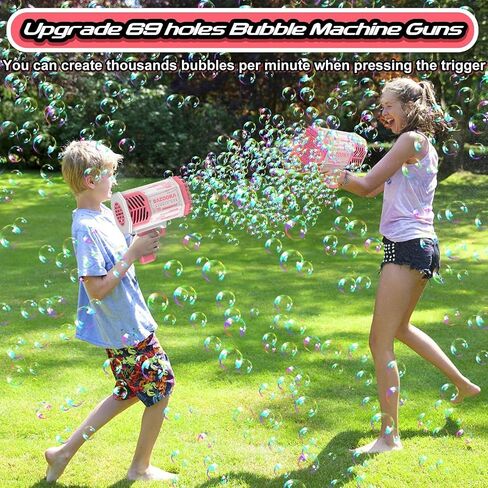 بندقية الفقاعات ، 69 ثقوب الفقاعات فقاعات ألعاب الأطفال للأولاد الفتيات العمر 3 4 5 6 7 8 9 10 11 12 سنة ، في الهواء الطلق في الهواء الطلق حفل زفاف حفل زفاف in Saudi Arabia