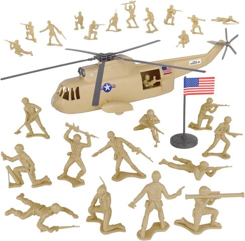 Timmee Plastic Army Men Men Playicet - OD Green 26pc Made in USA in Saudi Arabia