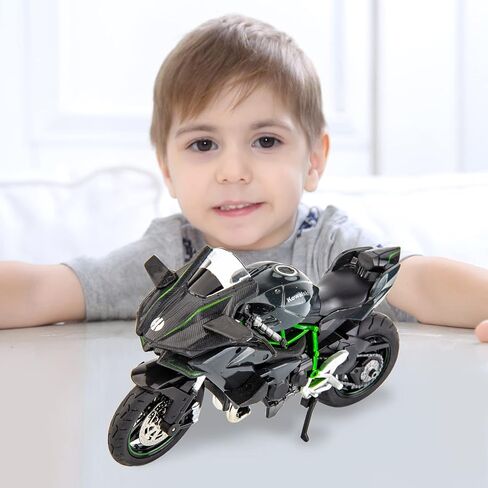 BDTCTK متوافق مع 1:12 KAWASAKI NINJA H2R الدراجات النارية ، دراجة نارية النموذج ، التعليق والأسطوانة الحرة ، سيارة ، مجموعة دراجات نارية ، هدية أسود in Kuwait