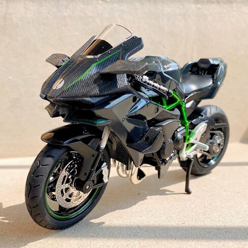 BDTCTK متوافق مع 1:12 KAWASAKI NINJA H2R الدراجات النارية ، دراجة نارية النموذج ، التعليق والأسطوانة الحرة ، سيارة ، مجموعة دراجات نارية ، هدية أسود in Kuwait