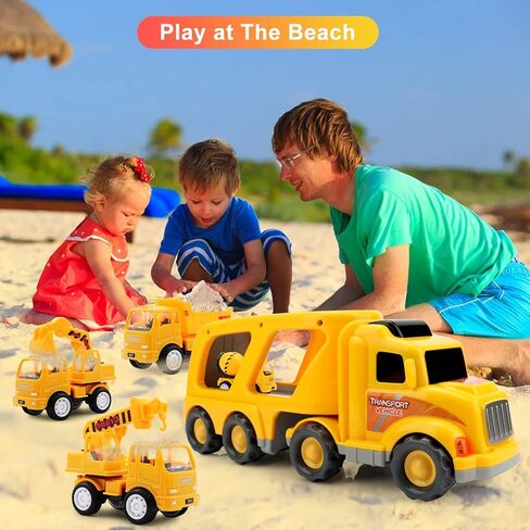 Construction Truck Toddler Toys Car: Toys for 1 2 3 4 Year Old Boy 5 in 1 Carrier Toys for Kids Age 1-3 2-4| 18 Months 2 Year Old Boy Christmas Birthday Gifts in Kuwait