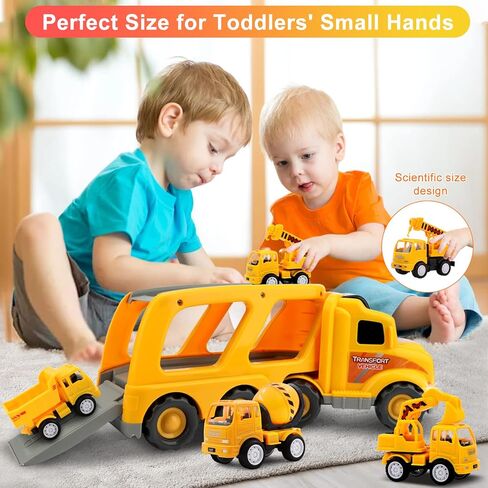 Construction Truck Toddler Toys Car: Toys for 1 2 3 4 Year Old Boy 5 in 1 Carrier Toys for Kids Age 1-3 2-4| 18 Months 2 Year Old Boy Christmas Birthday Gifts in Kuwait