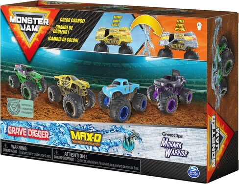 Monster Jam, Official Reveal The Steel 4-Pack of Color-Changing Die-Cast Monster Trucks, 1:64 Scale in Saudi Arabia