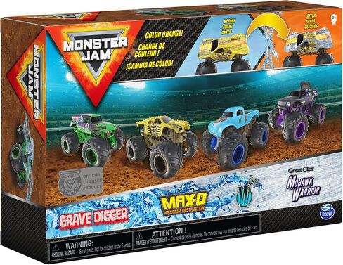 Monster Jam, Official Reveal The Steel 4-Pack of Color-Changing Die-Cast Monster Trucks, 1:64 Scale in Saudi Arabia