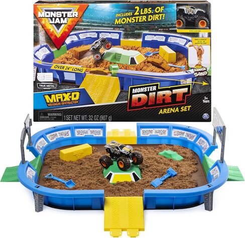 Monster Jam, Monster Dirt Arena 24-inch Playset with 2lbs of Monster Dirt and Exclusive 1:64 Scale Die-Cast Monster Jam Truck in Kuwait