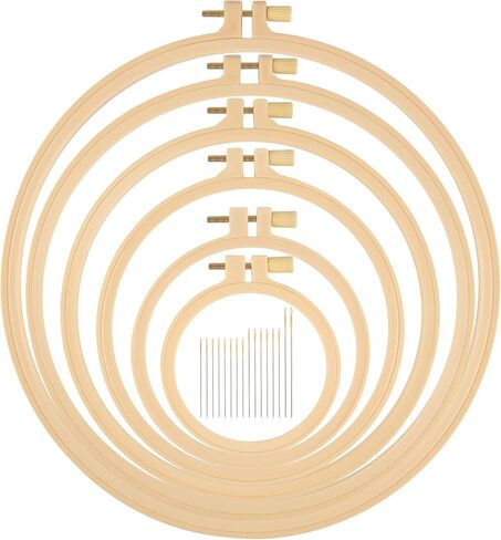 6 PCS التطريز Hoop 6 ، طوق غرزة بلاستيكي مستدير مع 16 إبر (من 3.6 بوصة إلى 10.7 بوصة) ، طوق تطريز صغير ، أطواق غرزة وأطر مناسبة للتطريز ، الخياطة الحرفية in Kuwait