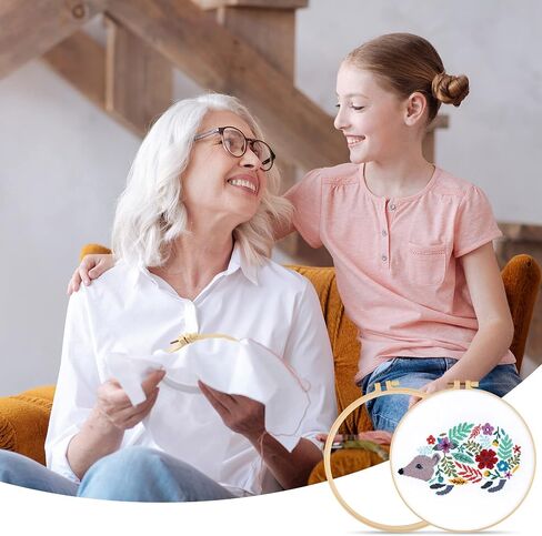 6 PCS التطريز Hoop 6 ، طوق غرزة بلاستيكي مستدير مع 16 إبر (من 3.6 بوصة إلى 10.7 بوصة) ، طوق تطريز صغير ، أطواق غرزة وأطر مناسبة للتطريز ، الخياطة الحرفية in Kuwait