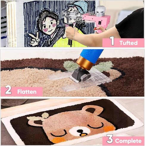 besgeer rug tufting بندقية مع مجموعة سجادة تقطيع-قطة سجادة-توت-غون مع القبلة ، 2 في 1 حلقة مقطوعة السجاد بندقية ونحت كليبرز ، طقم آلة صانع البساط والقطط والقطعة والغزل （الزيتون الأسود） in Kuwait