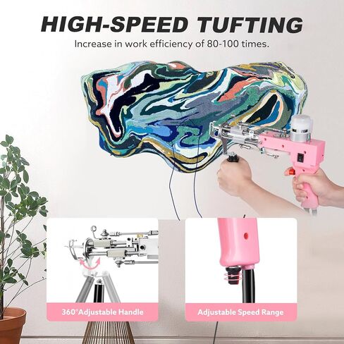 besgeer rug tufting بندقية مع مجموعة سجادة تقطيع-قطة سجادة-توت-غون مع القبلة ، 2 في 1 حلقة مقطوعة السجاد بندقية ونحت كليبرز ، طقم آلة صانع البساط والقطط والقطعة والغزل （الزيتون الأسود） in Kuwait