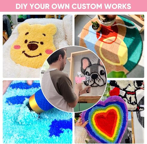 besgeer rug tufting بندقية مع مجموعة سجادة تقطيع-قطة سجادة-توت-غون مع القبلة ، 2 في 1 حلقة مقطوعة السجاد بندقية ونحت كليبرز ، طقم آلة صانع البساط والقطط والقطعة والغزل （الزيتون الأسود） in Kuwait