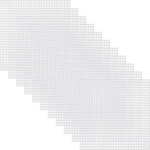 Pllieay 36 Pieces Mesh Plastic Canvas Sheets Kit Including 30 Pieces 6 Shapes 3 Inch Plastic Canvas and 6 Pieces Rectangular Plastic Canvas, Embroidery Tools for Embroidery Plastic Canvas Craft in Kuwait