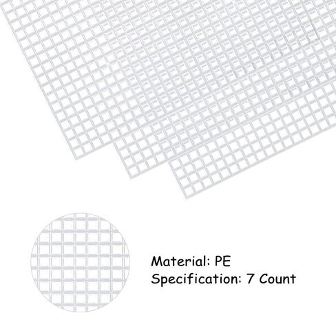 Pllieay 36 Pieces Mesh Plastic Canvas Sheets Kit Including 30 Pieces 6 Shapes 3 Inch Plastic Canvas and 6 Pieces Rectangular Plastic Canvas, Embroidery Tools for Embroidery Plastic Canvas Craft in Kuwait