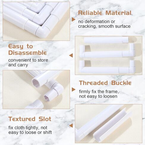 Janinka Embroidery Hoop 3 Pcs Cross Stitch Hoops and Frames White Rectangular Cross Stitch Embroidery Snap Frame DIY Sewing Tool for Quilting Silk-Painting 6 x 6, 8 x 8, 11 x 11 in(White) in Saudi Arabia
