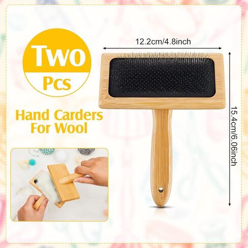 Tessco 2 Pcs Wool Carders, Hand Carders for Wool Needle Felting Brush Needle Felting Carding Brushes Tools for Craft Felt Project(Large,Gray) in Saudi Arabia