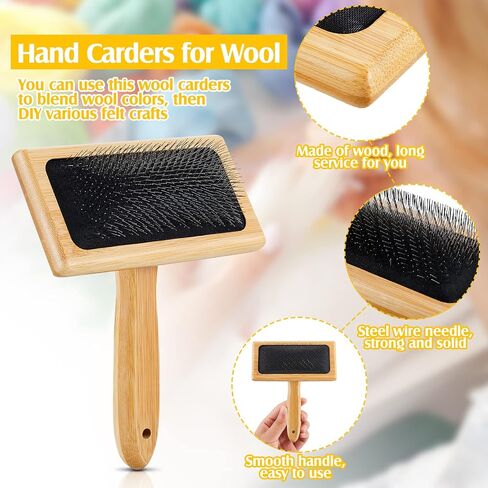 Tessco 2 Pcs Wool Carders, Hand Carders for Wool Needle Felting Brush Needle Felting Carding Brushes Tools for Craft Felt Project(Large,Gray) in Saudi Arabia