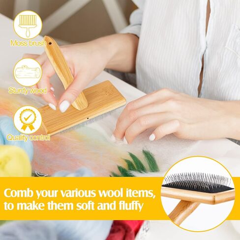 Tessco 2 Pcs Wool Carders, Hand Carders for Wool Needle Felting Brush Needle Felting Carding Brushes Tools for Craft Felt Project(Large,Gray) in Saudi Arabia