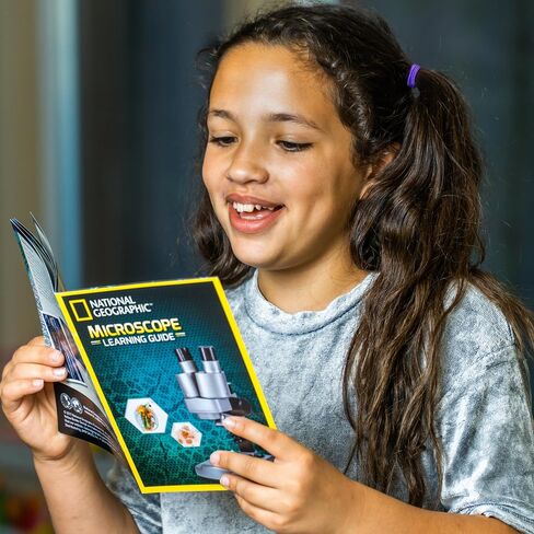 طقم علوم المجهر الوطني لـ National Geographic - مجهر LED مزدوج للأطفال ، تكبير 20x و 50x مشرق و 50x ، 35 شريحة مجهر ، أكثر مجموعة مجهر كاملة للأطفال 8-12 ، علم الأحياء للأطفال in Kuwait