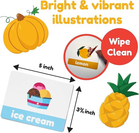 LearnWorx 101 Baby Flash Cards للأطفال الصغار 1-3 | جائزة الفوز بالكلمات الأولى بطاقات فلاش Toddler | ألعاب الكلام تساعد in Kuwait