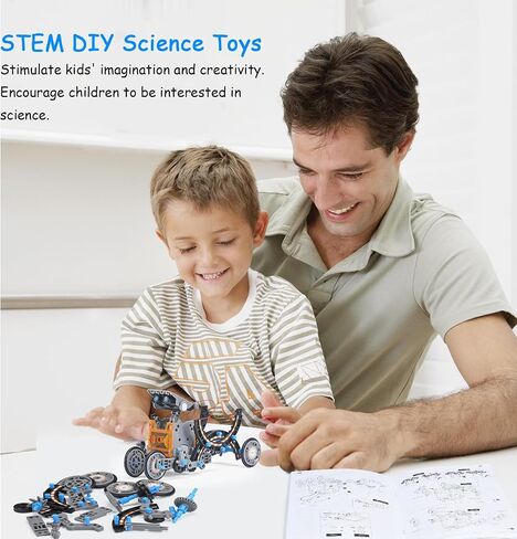 Aesgogo STEM Projects 12-in-1 Creation Solar Robot Kit ، تجارب علمية هدايا للأطفال الذين تتراوح أعمارهم بين 8 و 12 عامًا ، مجموعة روبوتات بناء DIY التعليمية لـ 8 9 10 11 12 13 14 in Kuwait