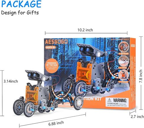 Aesgogo STEM Projects 12-in-1 Creation Solar Robot Kit ، تجارب علمية هدايا للأطفال الذين تتراوح أعمارهم بين 8 و 12 عامًا ، مجموعة روبوتات بناء DIY التعليمية لـ 8 9 10 11 12 13 14 in Kuwait
