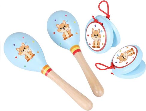 Kids Musical Instruments Sets, 12pcs Wooden Percussion Instruments Toys Tambourine Xylophone for Kids Playing Preschool Education, Early Learning Musical Toys for Boys Girls Gift (Pink) in Saudi Arabia