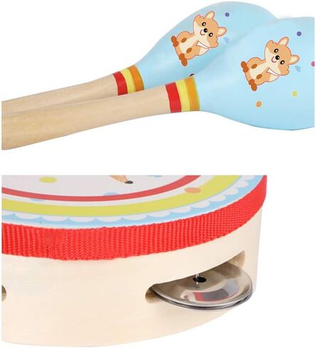 Kids Musical Instruments Sets, 12pcs Wooden Percussion Instruments Toys Tambourine Xylophone for Kids Playing Preschool Education, Early Learning Musical Toys for Boys Girls Gift (Pink) in Saudi Arabia
