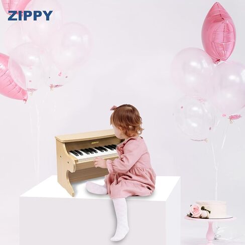 لوحة مفاتيح Zippy Kids Piano ، 25 Keys Digital Piano for Kids ، Mini Music Education Mestical Toy ، Wood Piano for Toddlers Girls Boys ، Walnut in Kuwait