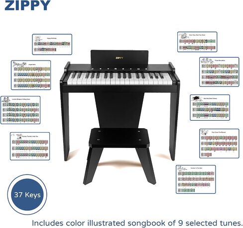 لوحة مفاتيح Zippy Kids Piano ، 37 Keys Digital Piano for Kids ، Toy Music Educational Explication Toy ، Wood Piano for 3+ Girls and Boy in Kuwait